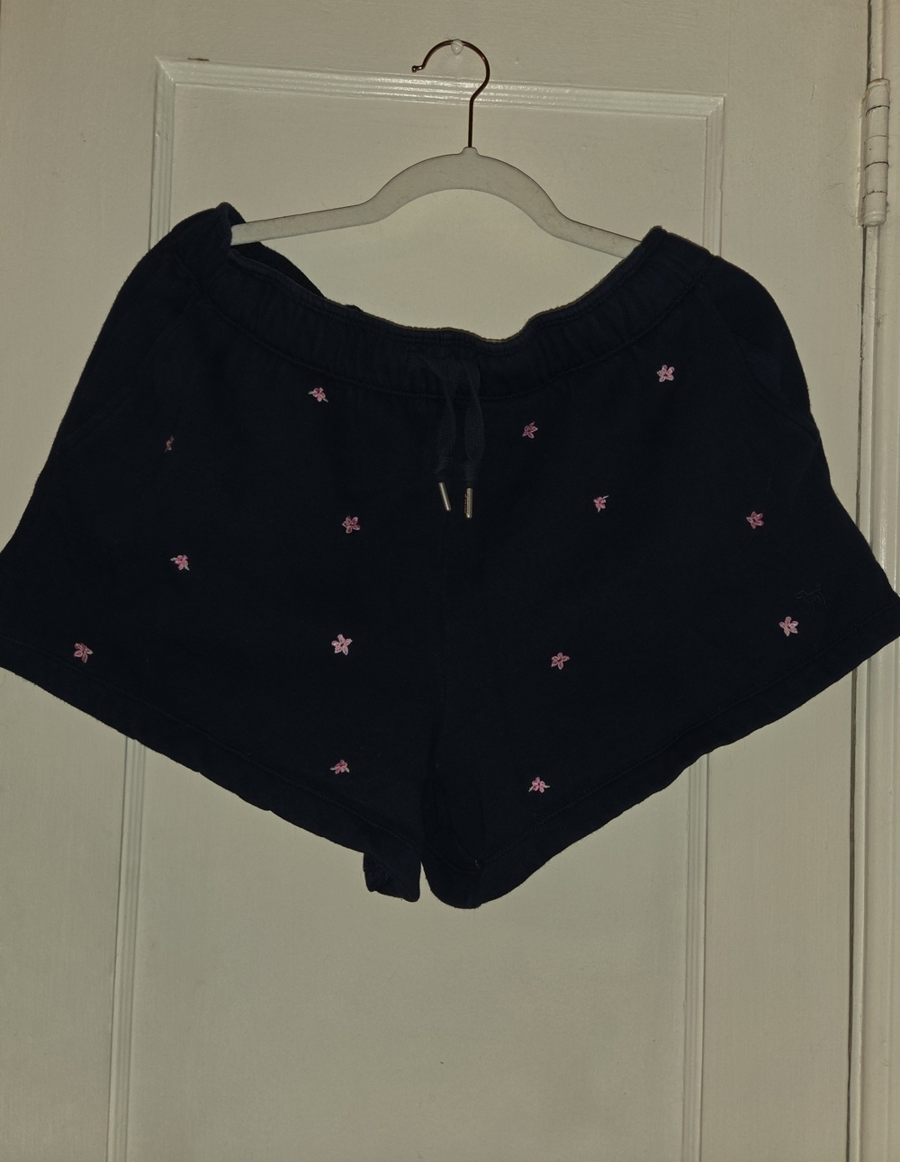 PINK Victoria's Secret Black Athletic Shorts with Pink Star Embroidery